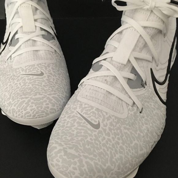 NWOB Nike Alpha Huarache NXT Metal Baseball Cleats White Black Gray - Picture 10 of 16